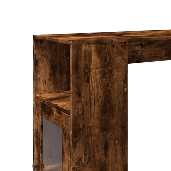 vidaXL barbord med stativer 101x40x103,5 cm konstrueret træ røget eg