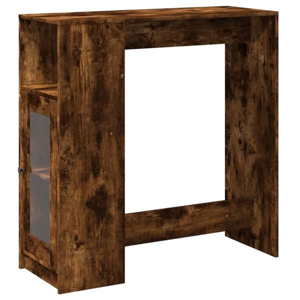 vidaXL barbord med stativer 101x40x103,5 cm konstrueret træ røget eg