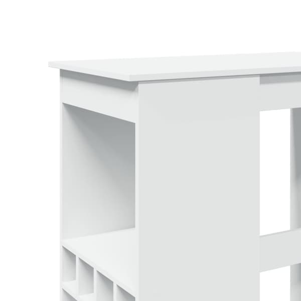 vidaXL barbord med stativer 90x47,5x103,5 cm konstrueret træ hvid