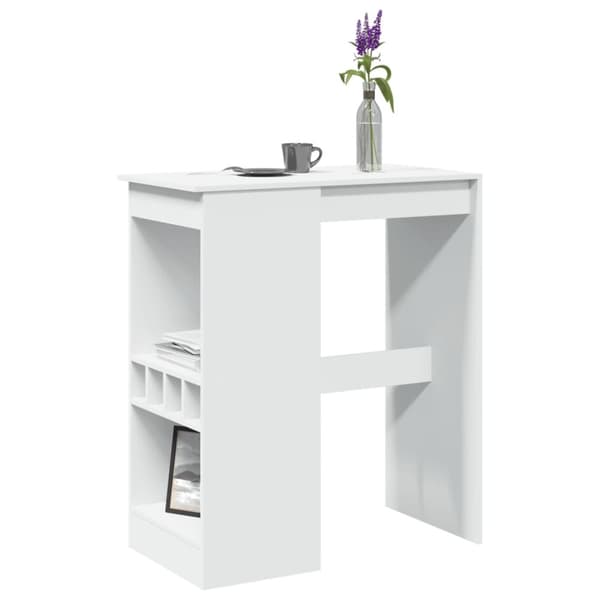 vidaXL barbord med stativer 90x47,5x103,5 cm konstrueret træ hvid