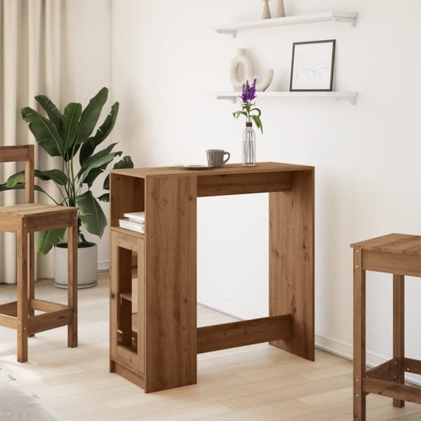 vidaXL Baaripöytä/telineet artesaani tammi 101x40x103,5 tekninen puu