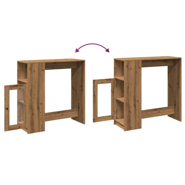 vidaXL Baaripöytä/telineet artesaani tammi 101x40x103,5 tekninen puu