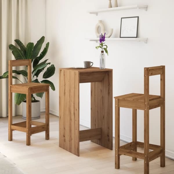 vidaXL barbord 51x50x103,5 cm konstrueret træ gammelt trælook