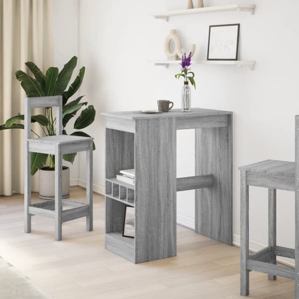 vidaXL barbord med stativer 90x47,5x103,5 cm konstrueret træ
