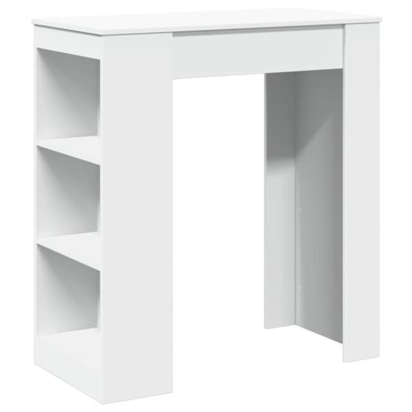 vidaXL barbord med stativer 95x47x103,5 cm konstrueret træ hvid