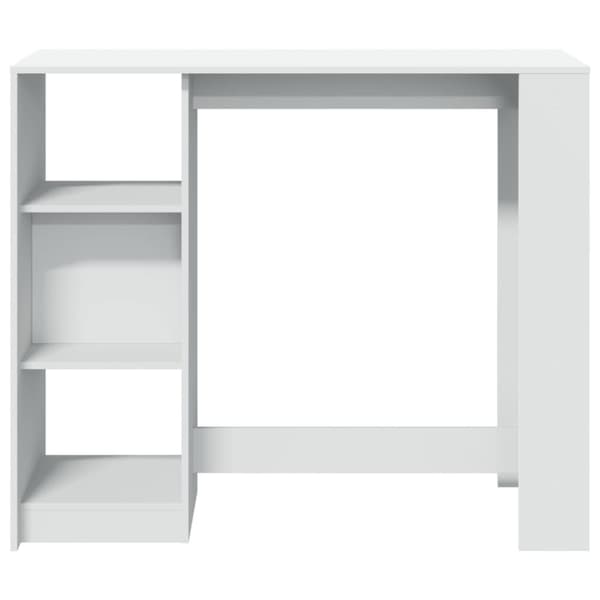 vidaXL Baaripöytä/hyllyt valkoinen 124x46x103,5 cm tekninen puu