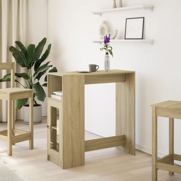 vidaXL Baaripöytä/telineet Sonoma-tammi 101x40x103,5 cm tekninen puu