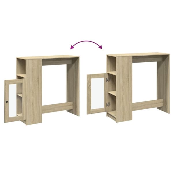 vidaXL Baaripöytä/telineet Sonoma-tammi 101x40x103,5 cm tekninen puu