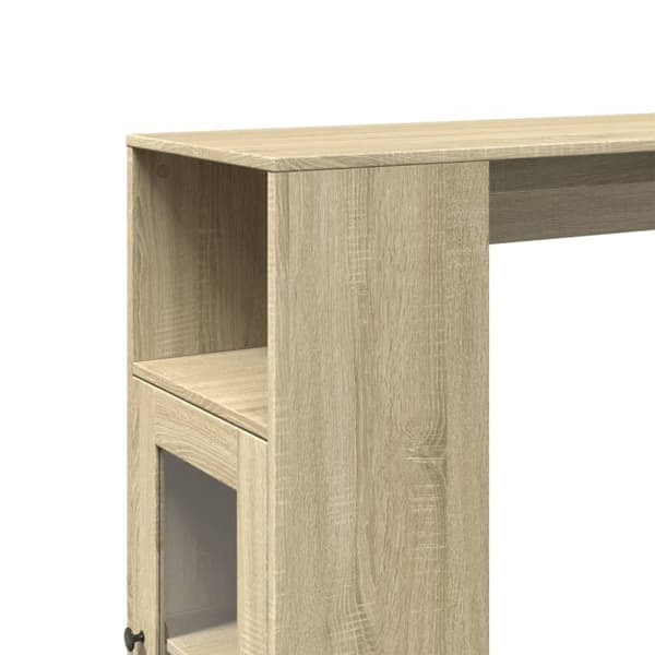 vidaXL Baaripöytä/telineet Sonoma-tammi 101x40x103,5 cm tekninen puu