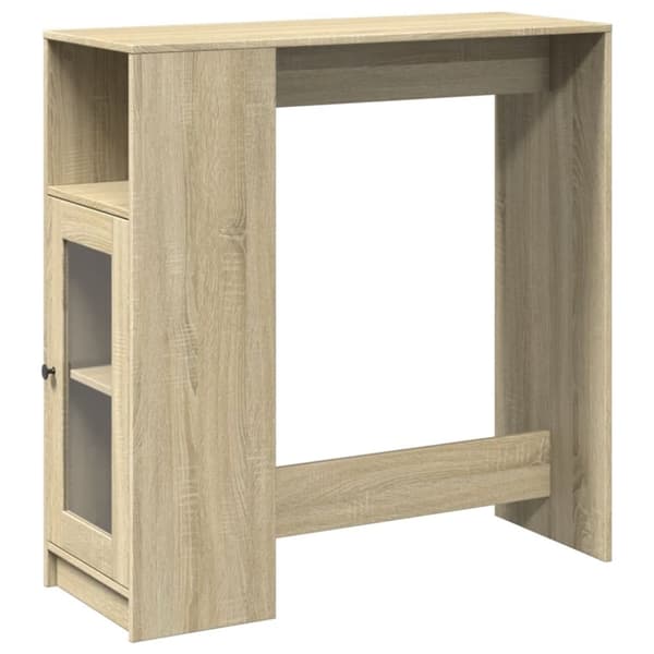 vidaXL barbord med stativer 101x40x103,5 cm konstrueret træ sonoma-eg