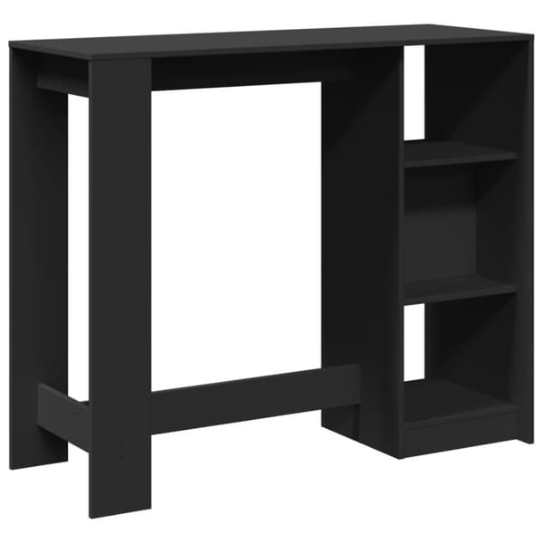 vidaXL Baaripöytä/hyllyt musta 124x46x103,5 cm tekninen puu