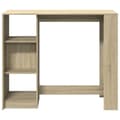 Miniatyrbillede 5 af 11: vidaXL barbord med hylde 124x46x103,5 cm konstrueret træ sonoma-eg