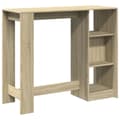 Miniatyrbillede 7 af 11: vidaXL barbord med hylde 124x46x103,5 cm konstrueret træ sonoma-eg