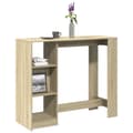 Miniatyrbillede 2 af 11: vidaXL barbord med hylde 124x46x103,5 cm konstrueret træ sonoma-eg