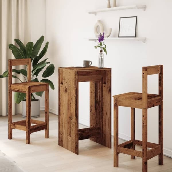 vidaXL Baaripöytä vanha puu 51x50x103,5 cm tekninen puu