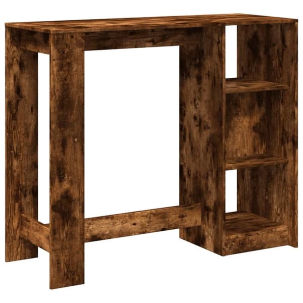 vidaXL Baaripöytä/hyllyt savutammi 124x46x103,5 cm tekninen puu