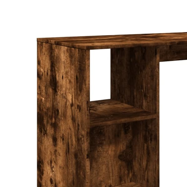 vidaXL Baaripöytä/hyllyt savutammi 124x46x103,5 cm tekninen puu