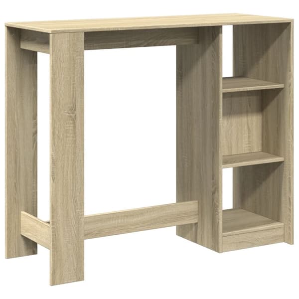 vidaXL Barbord med hylla sonoma-ek 124x46x103,5 cm konstruerat trä