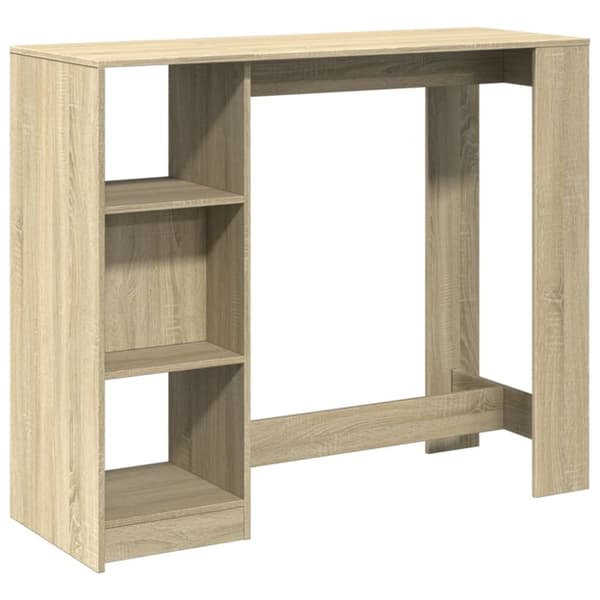 vidaXL Barbord med hylla sonoma-ek 124x46x103,5 cm konstruerat trä