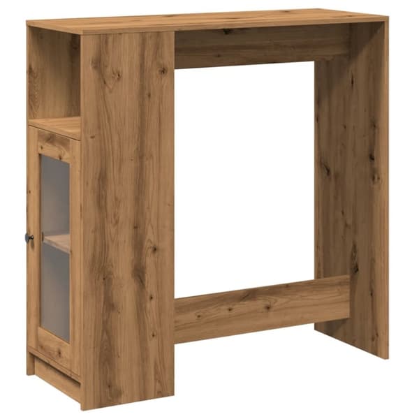 vidaXL Barbord med stativer artisan eik 101x40x103,5 cm konstruert tre
