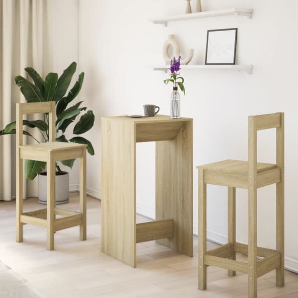 vidaXL Barbord sonoma-ek 51x50x103,5 cm konstruerat trä