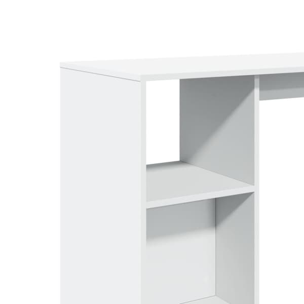 vidaXL Barbord med hylle hvit 124x46x103,5 cm sponplate