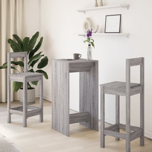 vidaXL Barbord grå sonoma-ek 51x50x103,5 cm konstruerat trä