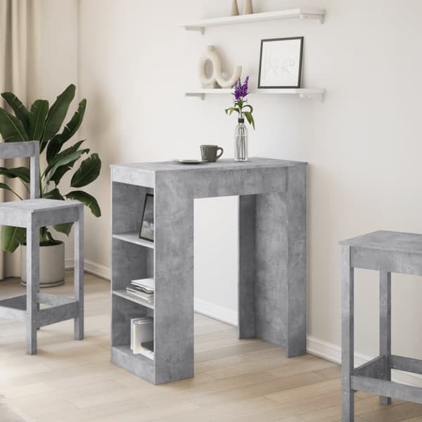 vidaXL Barbord med ställ betonggrå 95x47x103,5 cm konstruerat trä