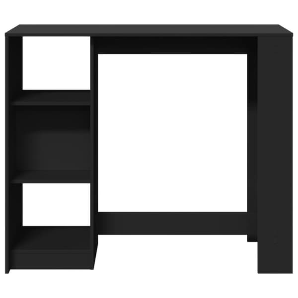 vidaXL Barbord med hylle svart 124x46x103,5 cm konstruert tre