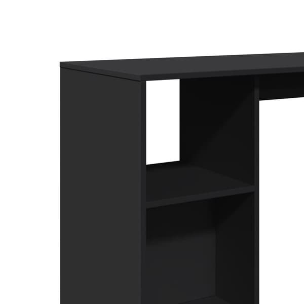 vidaXL Barbord med hylle svart 124x46x103,5 cm konstruert tre