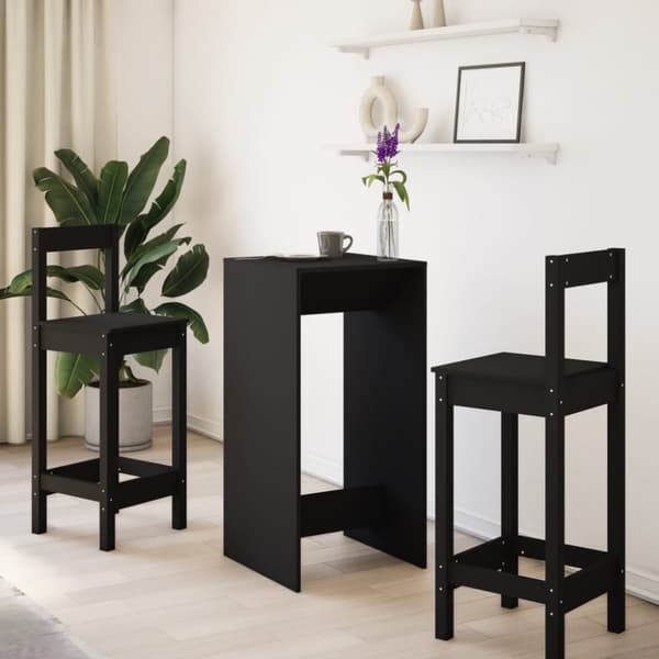 vidaXL Barbord svart 51x50x103,5 cm konstruert tre