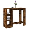 Miniatyrbilde 2 av 11: vidaXL Barbord med hylle røkt eik 124x46x103,5 cm konstruert tre