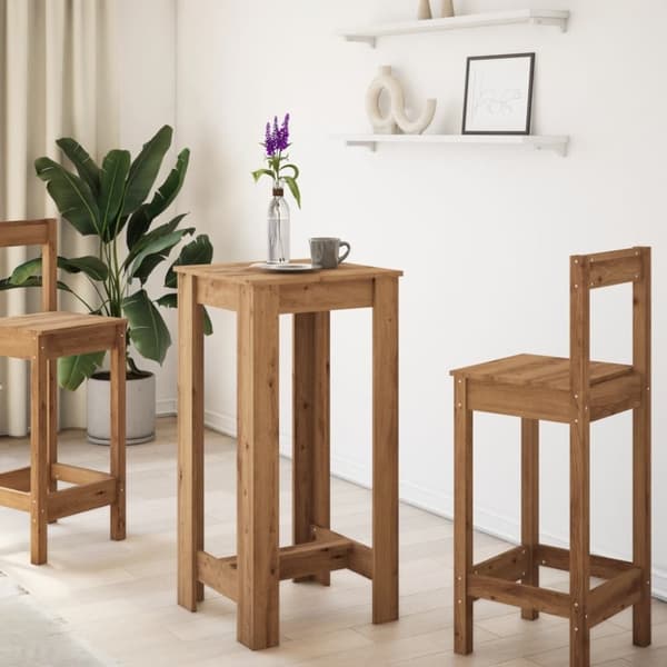 vidaXL barbord 51x50x103,5 cm konstrueret træ gammelt trælook