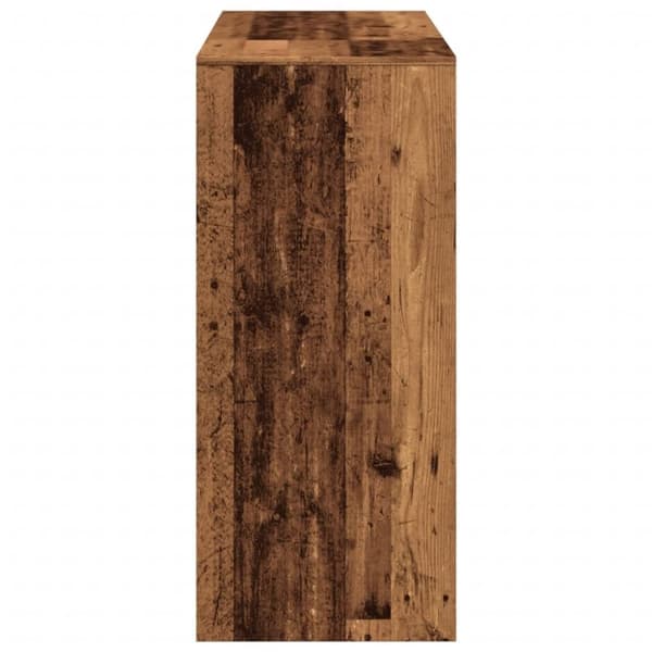 vidaXL barbord med hylde 124x46x103,5 cm konstrueret træ gammelt træ