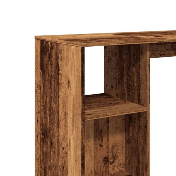 vidaXL barbord med hylde 124x46x103,5 cm konstrueret træ gammelt træ