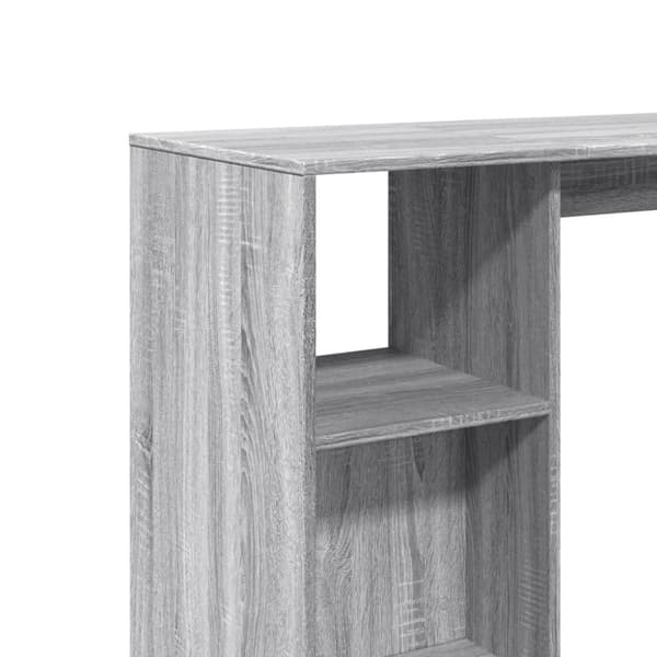 vidaXL barbord m. hylde 124x46x103,5 cm konstrueret træ grå sonoma-eg