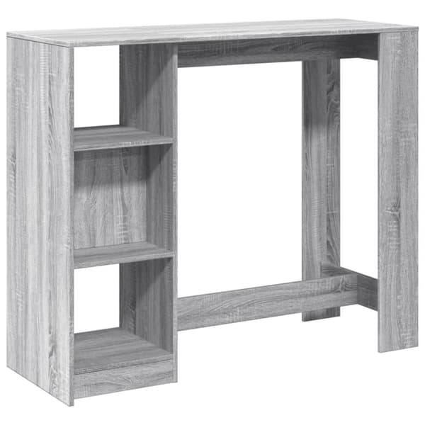 vidaXL barbord m. hylde 124x46x103,5 cm konstrueret træ grå sonoma-eg