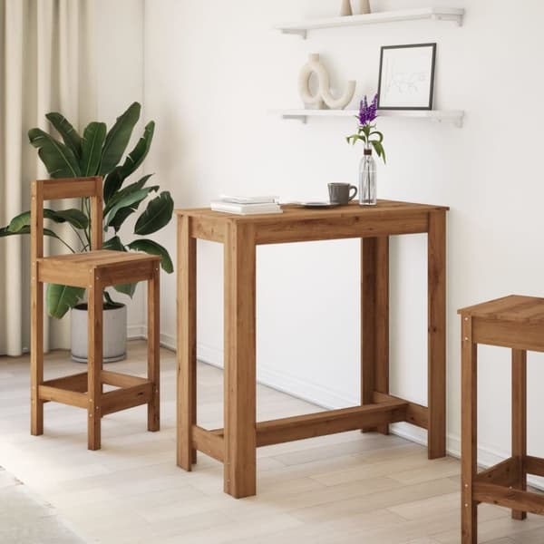 vidaXL barbord 102x50x103,5 cm konstrueret træ gammelt trælook