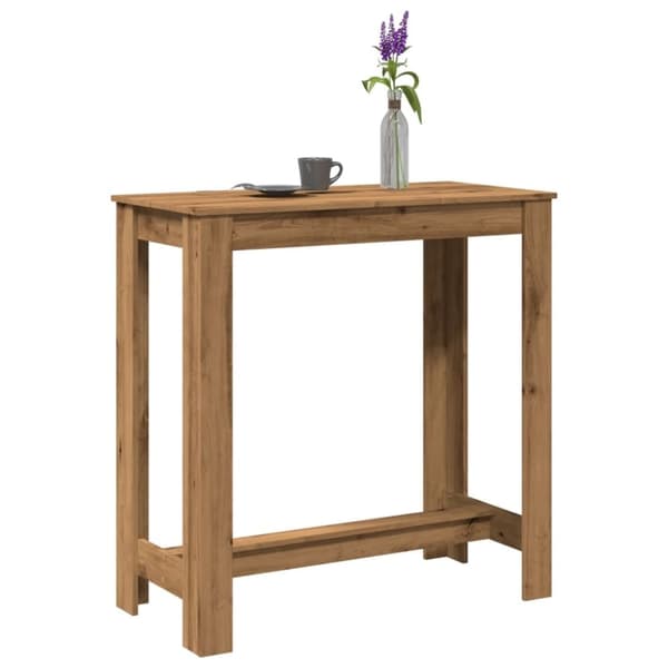 vidaXL barbord 102x50x103,5 cm konstrueret træ gammelt trælook