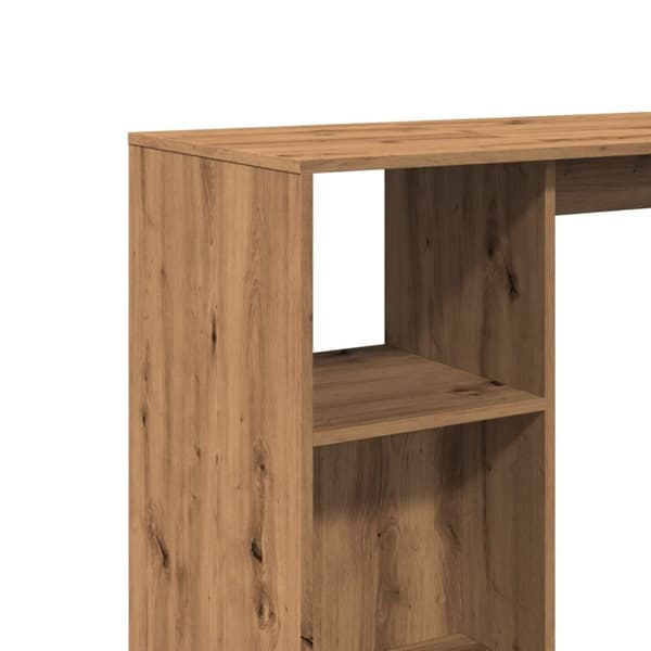 vidaXL barbord m. hylde 124x46x103,5 cm konstrueret træ egetræslook