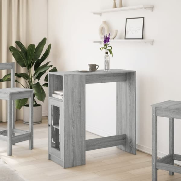 vidaXL Baaripöytä/telineet harmaa Sonoma 101x40x103,5 cm tekninen puu