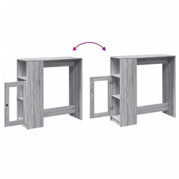 vidaXL Baaripöytä/telineet harmaa Sonoma 101x40x103,5 cm tekninen puu