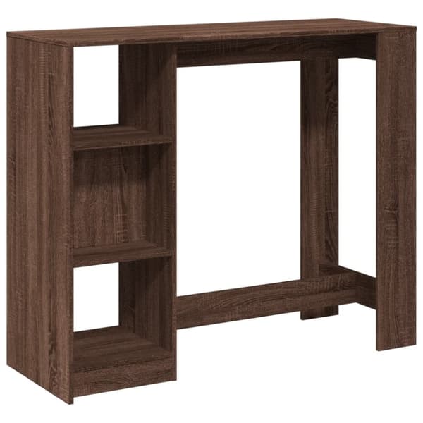 vidaXL Baaripöytä/hyllyt ruskea tammi 124x46x103,5 cm tekninen puu