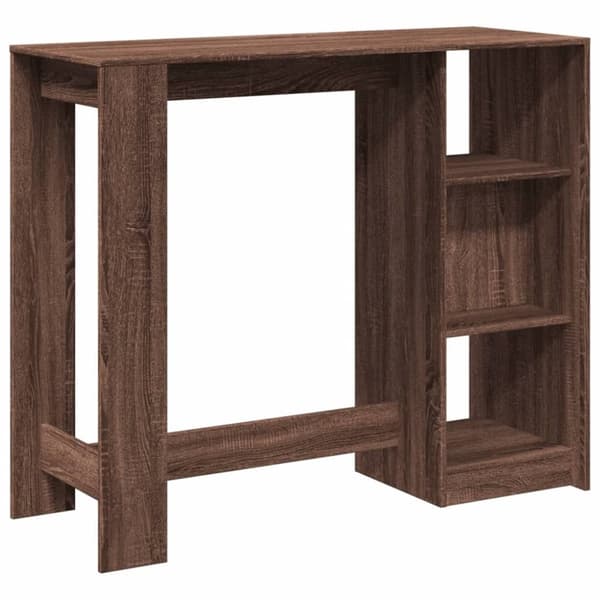 vidaXL Baaripöytä/hyllyt ruskea tammi 124x46x103,5 cm tekninen puu
