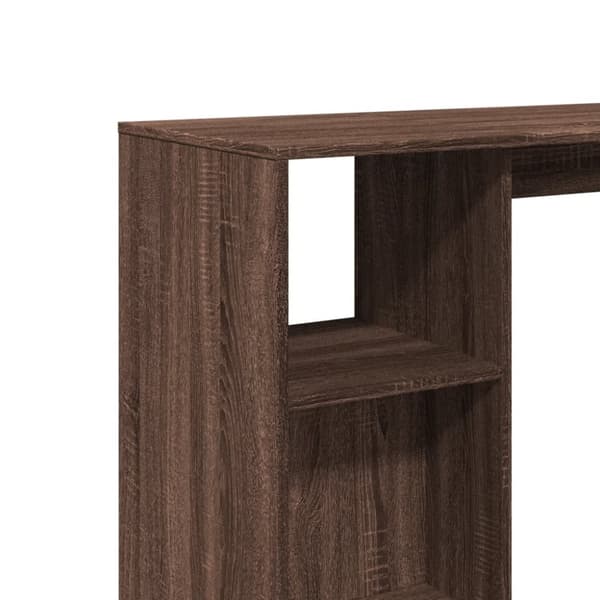 vidaXL Baaripöytä/hyllyt ruskea tammi 124x46x103,5 cm tekninen puu