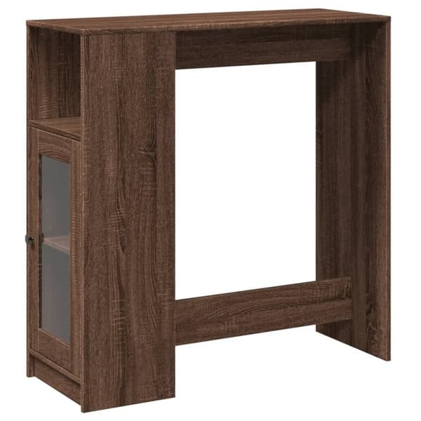 vidaXL Barbord med ställ brun ek 101x40x103,5 cm konstruerat trä