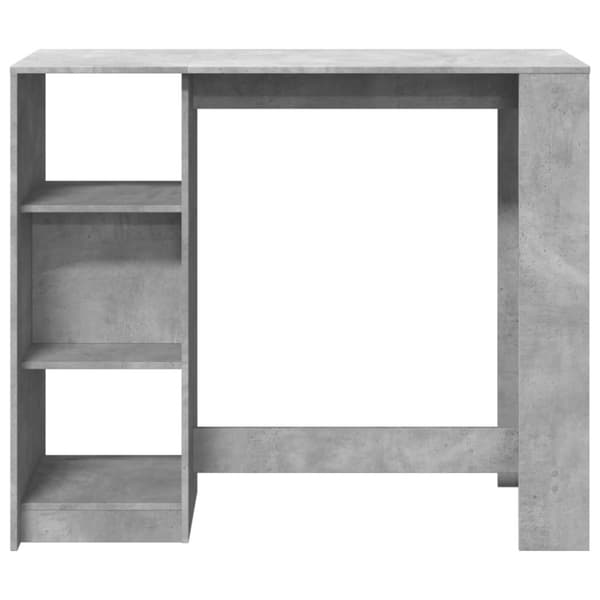 vidaXL Barbord med hylla betonggrå 124x46x103,5 cm konstruerat trä