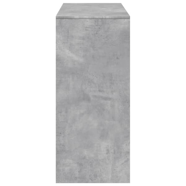 vidaXL Barbord med hylla betonggrå 124x46x103,5 cm konstruerat trä