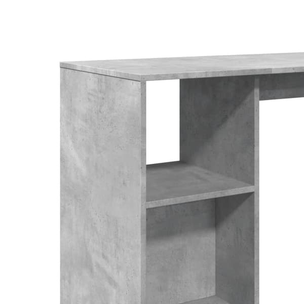 vidaXL Barbord med hylla betonggrå 124x46x103,5 cm konstruerat trä
