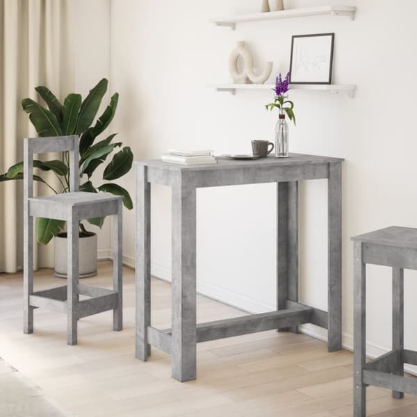 vidaXL Barbord betonggrå 102x50x103,5 cm konstruert tre